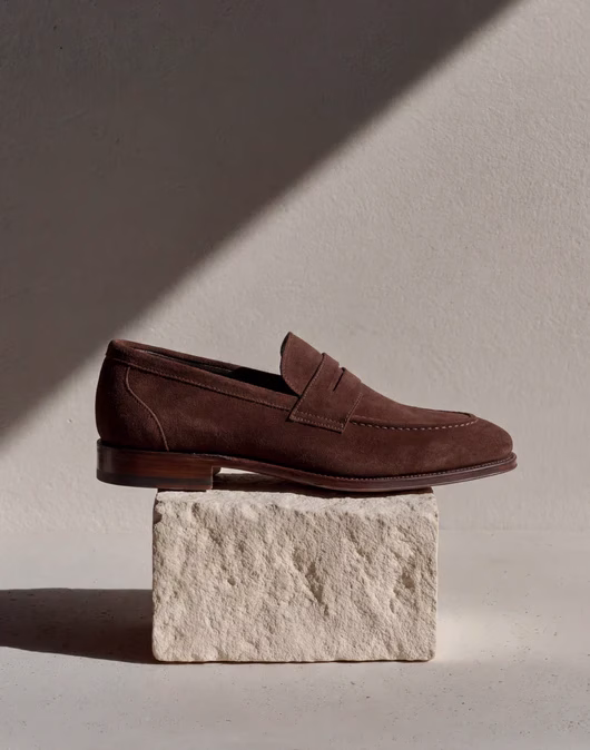 Meermin Mallorca suede penny loafers